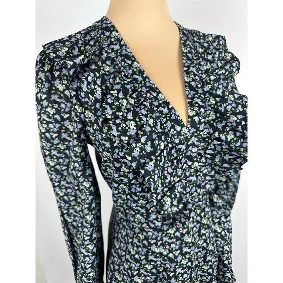 NWT English Factory Size XS Floral Wrapped Mini Dress Ruffles Feminine - Picture 4 of 16